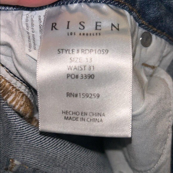 Risen High Rise Cropped Distressed Hem Jeans - Blue
Style number RDP1059 - Picture 8 of 8